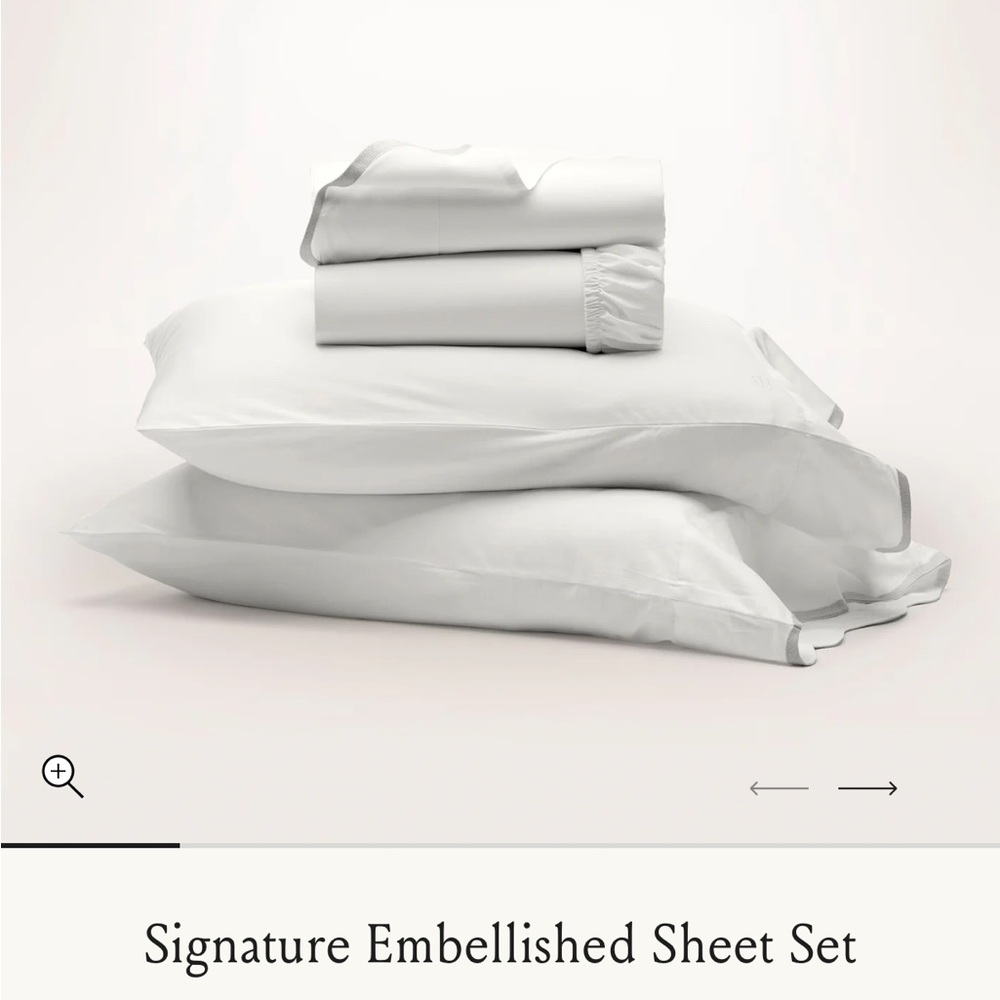 Boll & Branch NEW Signature Embellished Sheet Set King